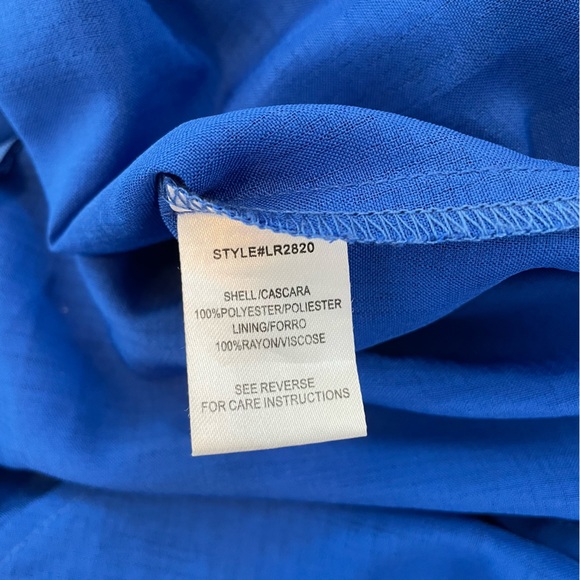 Ruffled Mini Dress Romper - Cobalt Blue - Large - Picture 10 of 10